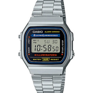 Reloj Vintage casual correa de acero inoxidable A-168WA-1