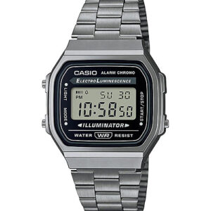 Reloj Vintage casual correa de acero inoxidable A-168WGG-1A